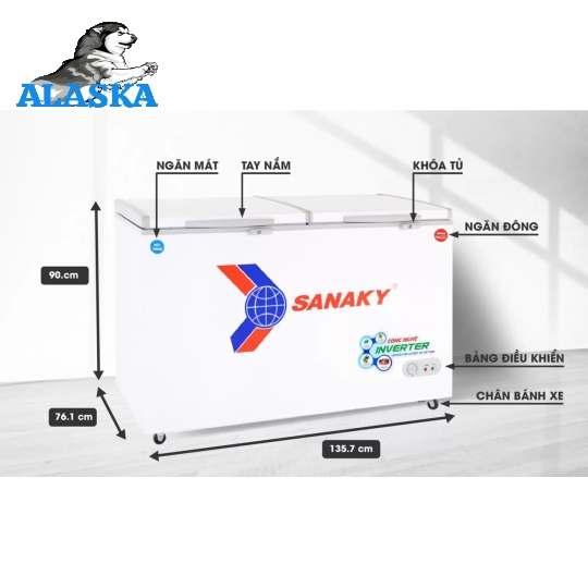 Tủ đông Inverter Sanaky VH-5699W3 560 lít